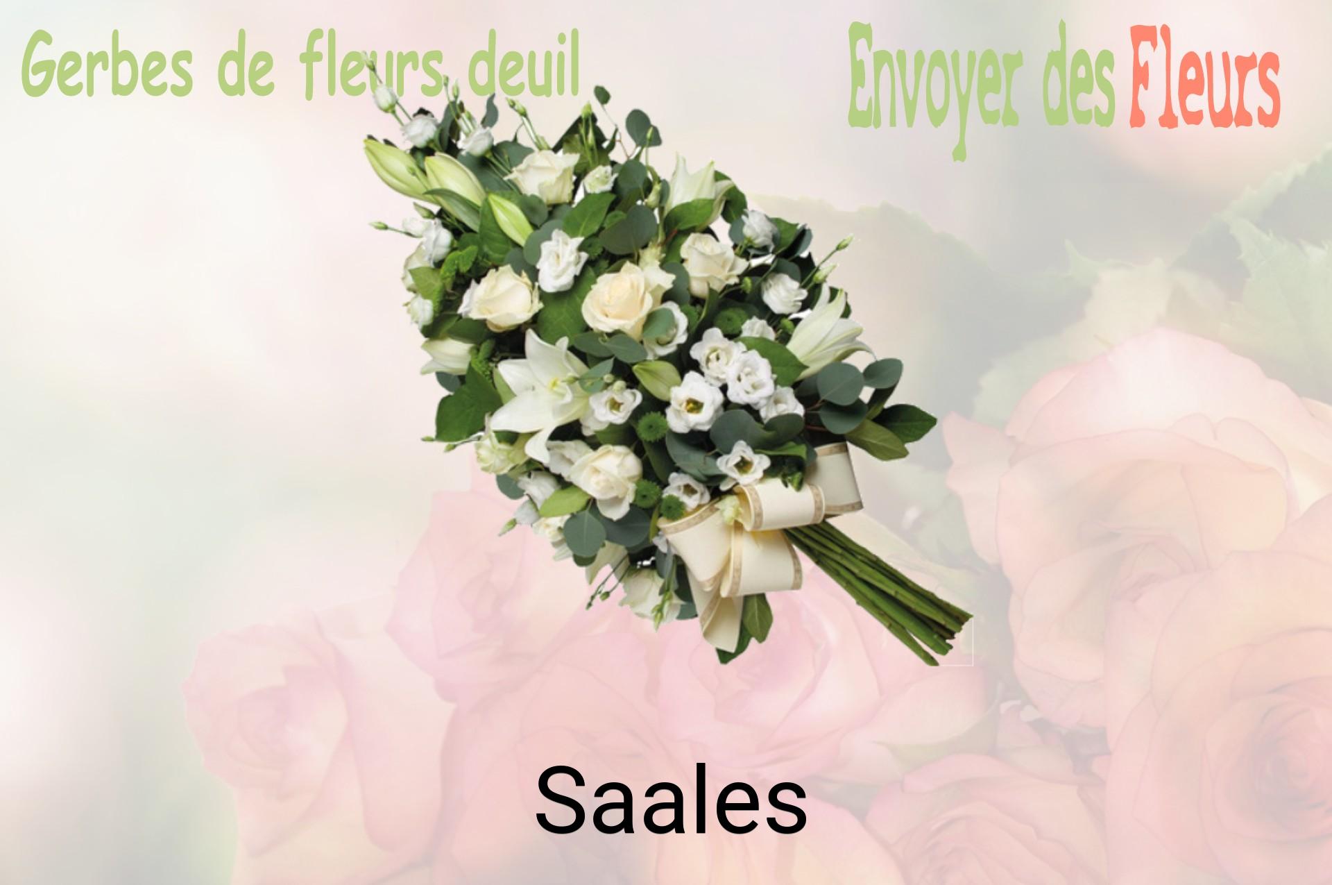 Gerbe de fleurs de deuil livrée à Saales